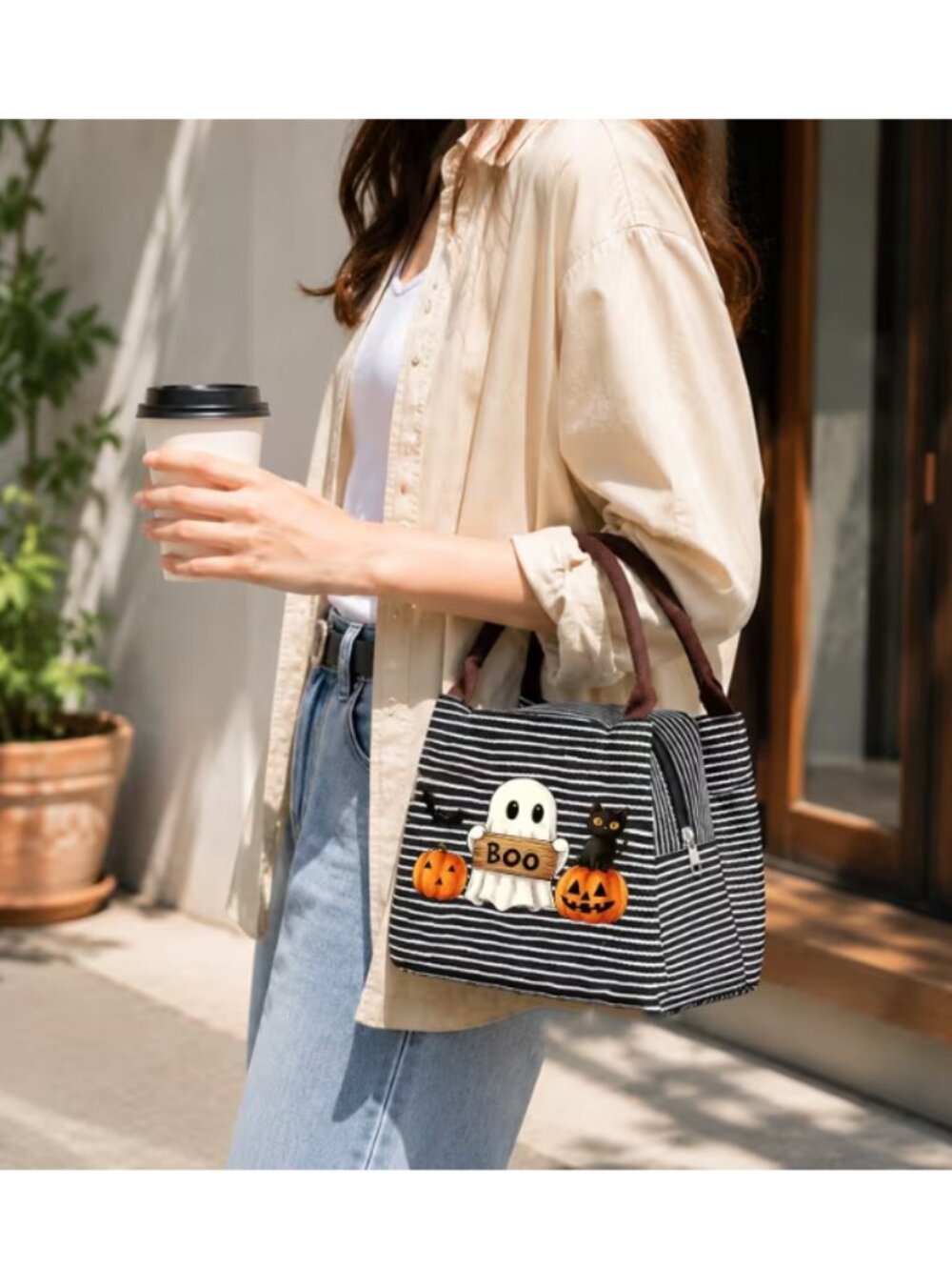 Women's Halloween-themed Handbag, Tote